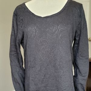 Ann Taylor Loft Slate Grey Medium Long-Sleeve Tee